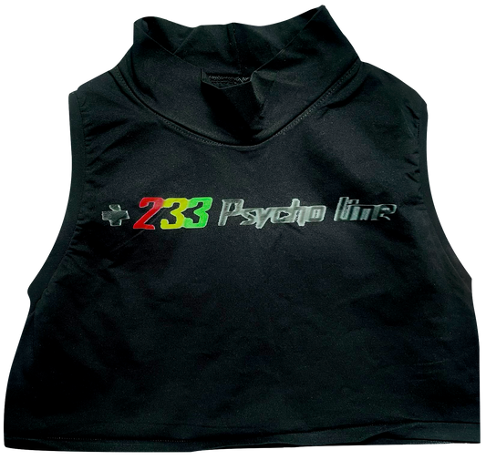 Black +233 Psycho T-Neck Tank Top